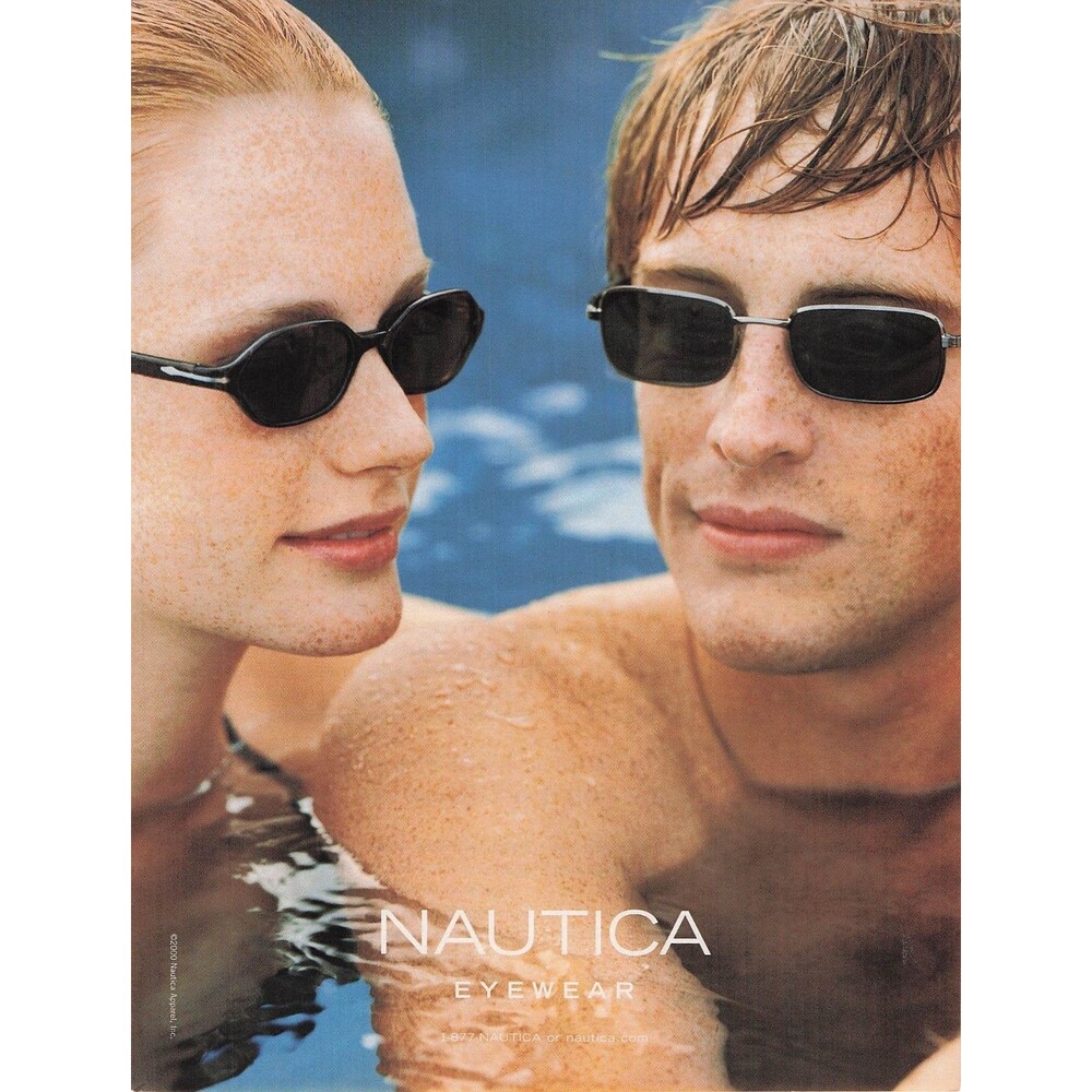 Nautica Eyewear Vintage Print Ad Sunglasses Pool Fashion poster optometry y2k